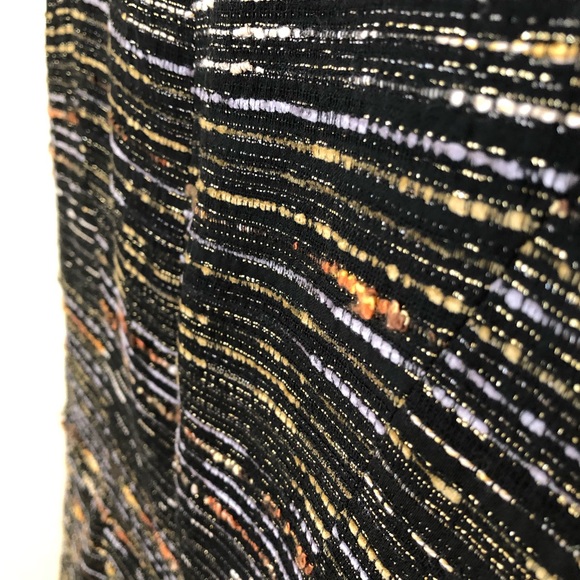 Shoshanna Black Metallic Gold Cocktail Fit Flare Mini Dress 6 Small S - Picture 13 of 13